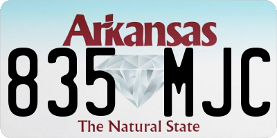 AR license plate 835MJC