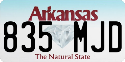 AR license plate 835MJD