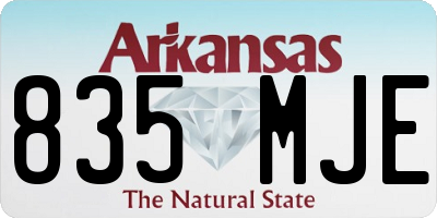 AR license plate 835MJE