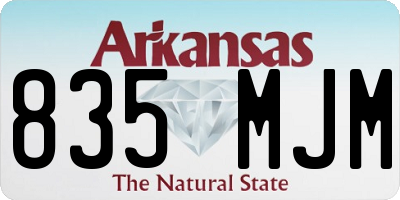 AR license plate 835MJM
