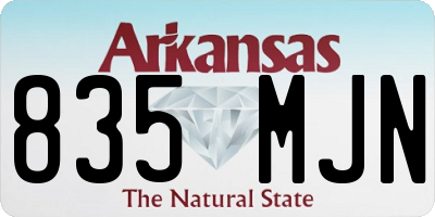 AR license plate 835MJN