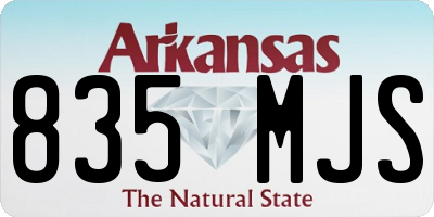 AR license plate 835MJS