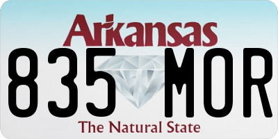 AR license plate 835MOR