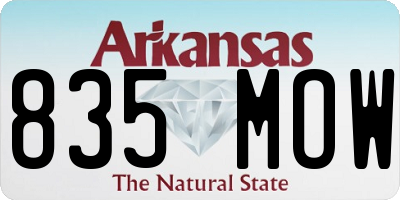 AR license plate 835MOW