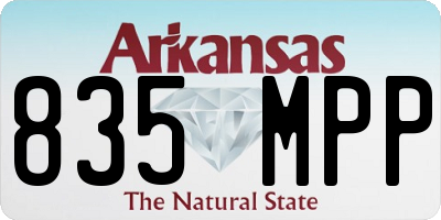 AR license plate 835MPP