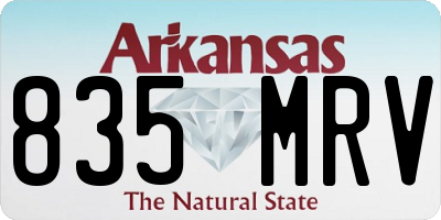 AR license plate 835MRV
