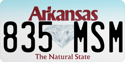 AR license plate 835MSM