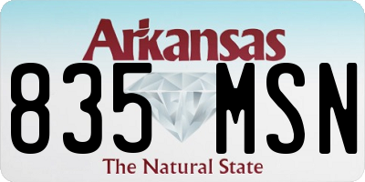 AR license plate 835MSN
