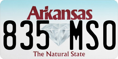 AR license plate 835MSO