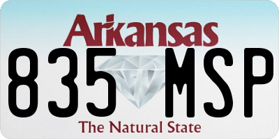 AR license plate 835MSP