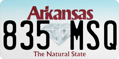 AR license plate 835MSQ