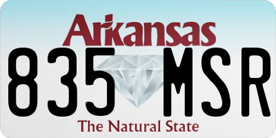 AR license plate 835MSR