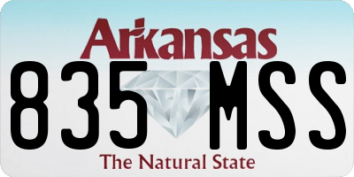AR license plate 835MSS