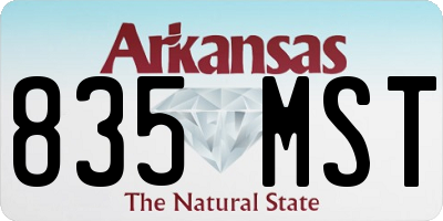 AR license plate 835MST