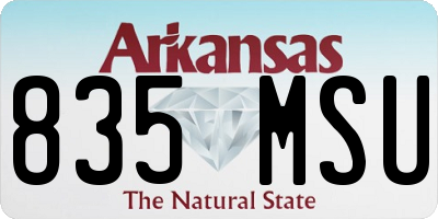 AR license plate 835MSU