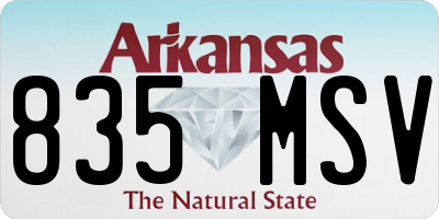 AR license plate 835MSV