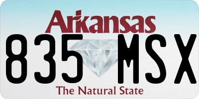 AR license plate 835MSX
