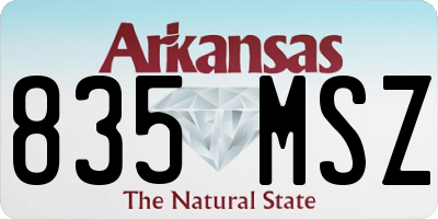 AR license plate 835MSZ