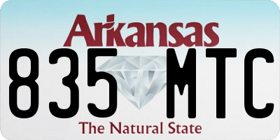 AR license plate 835MTC