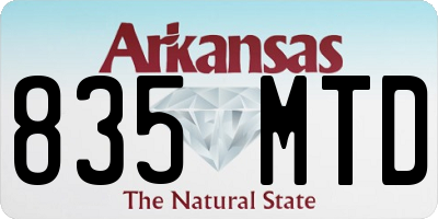AR license plate 835MTD