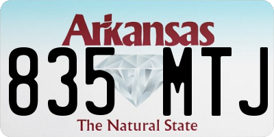 AR license plate 835MTJ