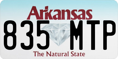 AR license plate 835MTP
