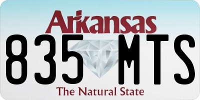 AR license plate 835MTS