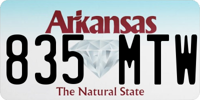 AR license plate 835MTW