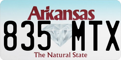 AR license plate 835MTX