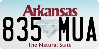 AR license plate 835MUA