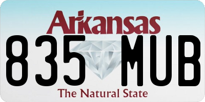 AR license plate 835MUB