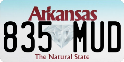 AR license plate 835MUD