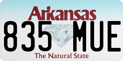AR license plate 835MUE