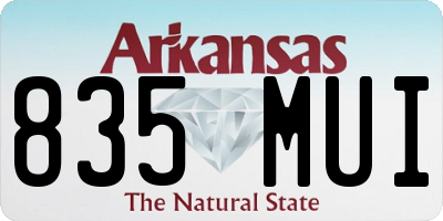 AR license plate 835MUI
