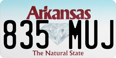 AR license plate 835MUJ