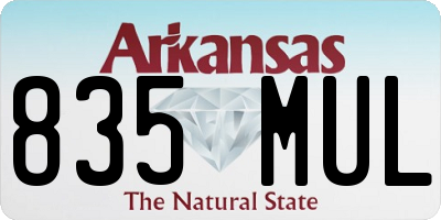 AR license plate 835MUL