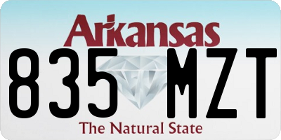AR license plate 835MZT