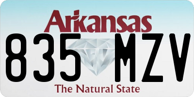 AR license plate 835MZV