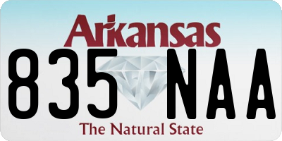 AR license plate 835NAA