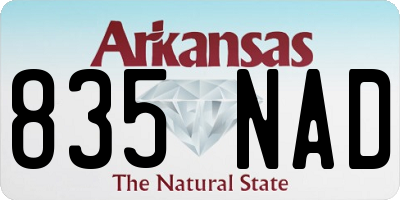 AR license plate 835NAD