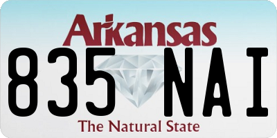 AR license plate 835NAI