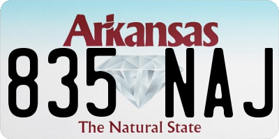 AR license plate 835NAJ