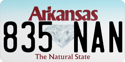 AR license plate 835NAN