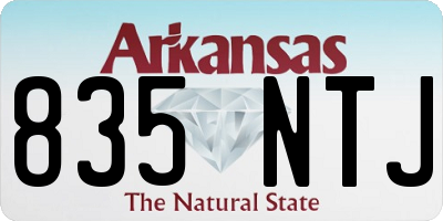 AR license plate 835NTJ