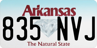 AR license plate 835NVJ