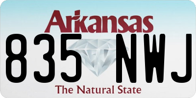 AR license plate 835NWJ