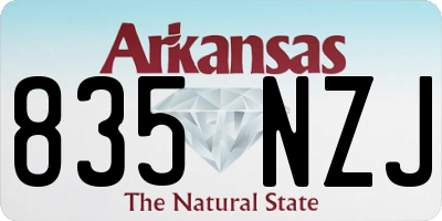 AR license plate 835NZJ