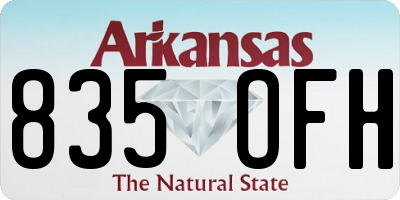 AR license plate 835OFH