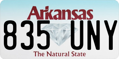 AR license plate 835UNY