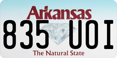 AR license plate 835UOI